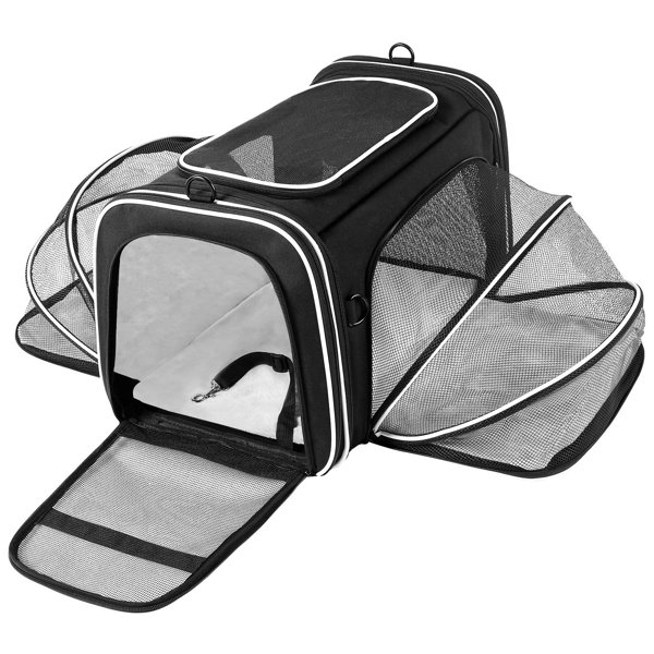 Tucker Murphy Pet™ Airline Approved Large Pet Travel Carrier,4 Sides Expandable With 2 Mesh